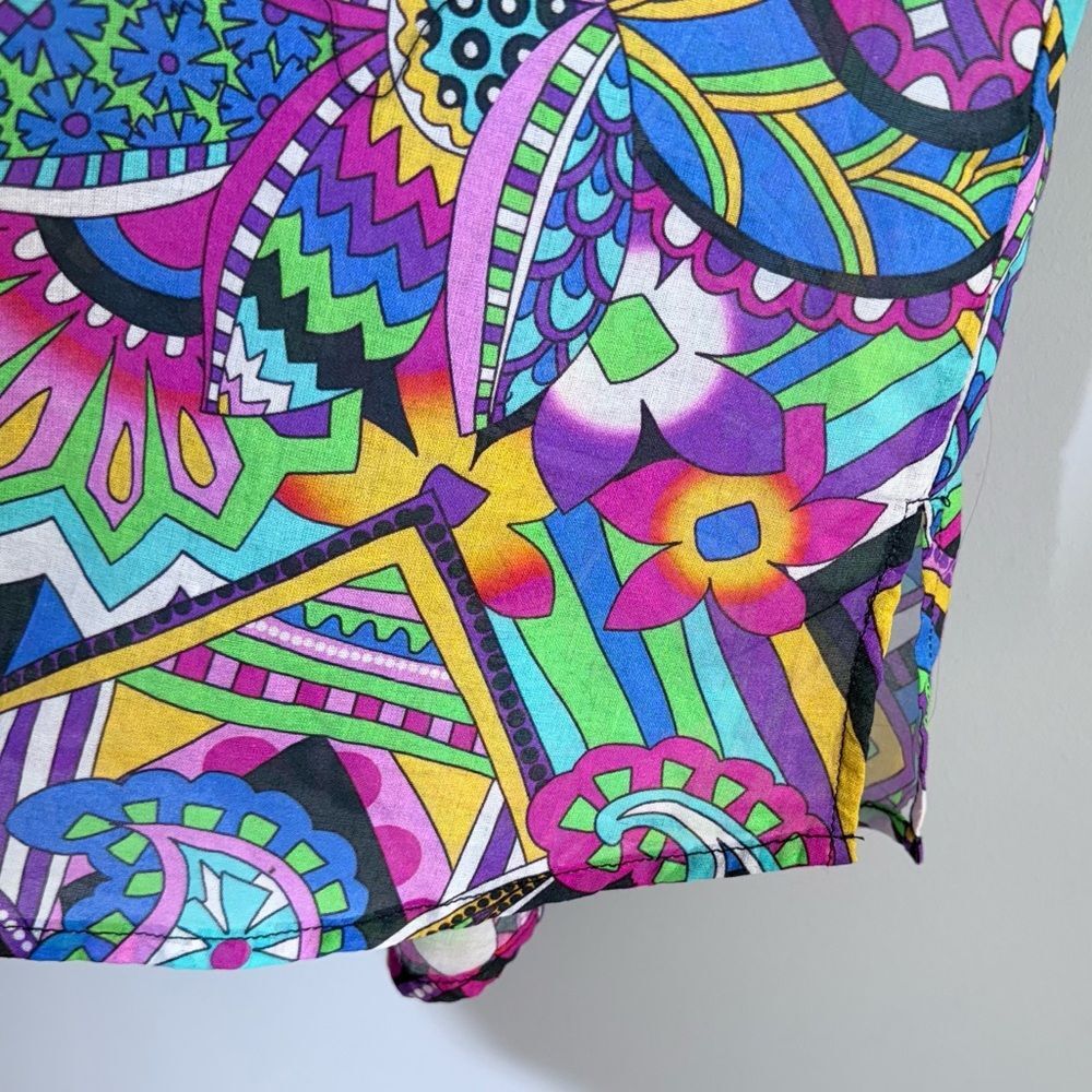 Johnny Was Demarne Ruffle Sleeve Tunic Shirt Top R24924 XS Multi Boho Chic - Picture 11 of 16